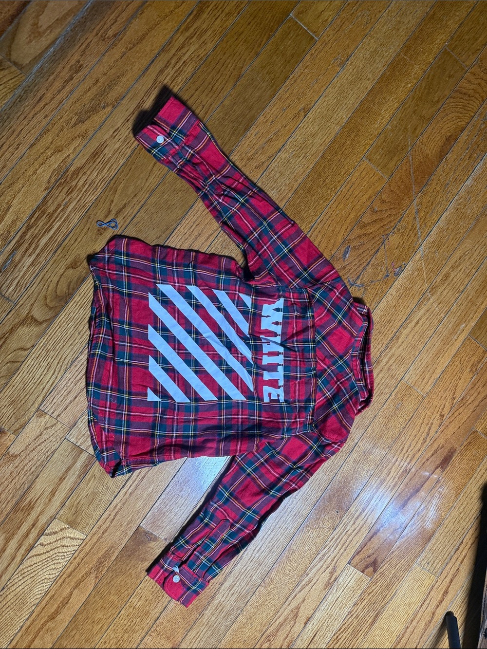 WHIT Red Plaid Shirt Jacket with White Graphic Back